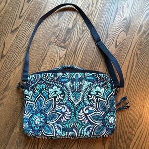 Laptop Case Bag Vera Bradley Quilted Cotton 14x10.5 Zips.  Gently used